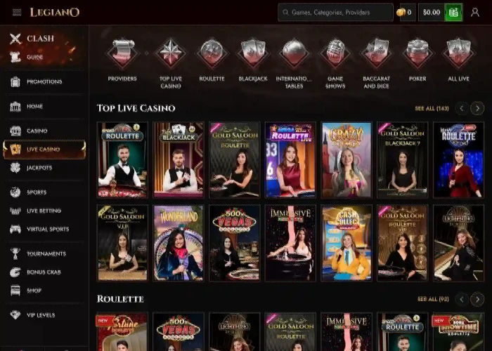 Vista del casino Legiano en dispositivo móvil mostrando adaptación responsive del sitio